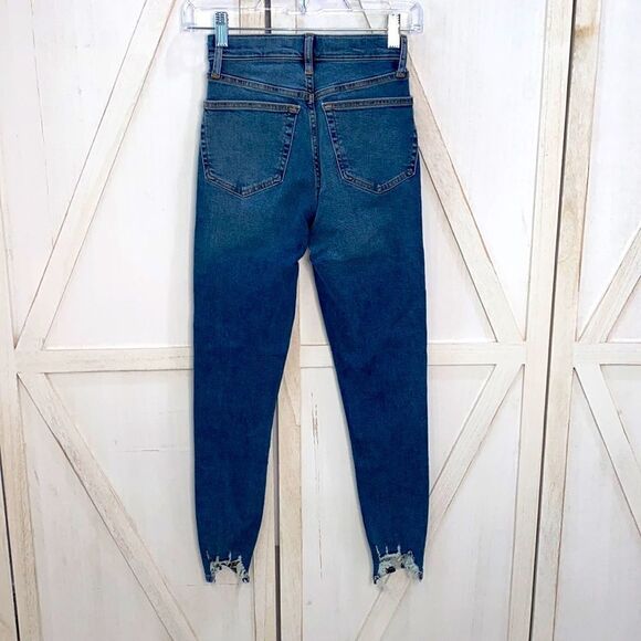 Topshop Jamie High Waisted Skinny Ripped Hem Jeans Size 2 - Picture 5 of 16